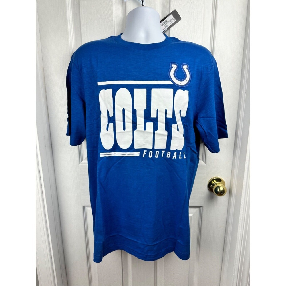 New NFL Indianapolis Colts Majestic Blue TShirt with Embrodiered Logo Size Large